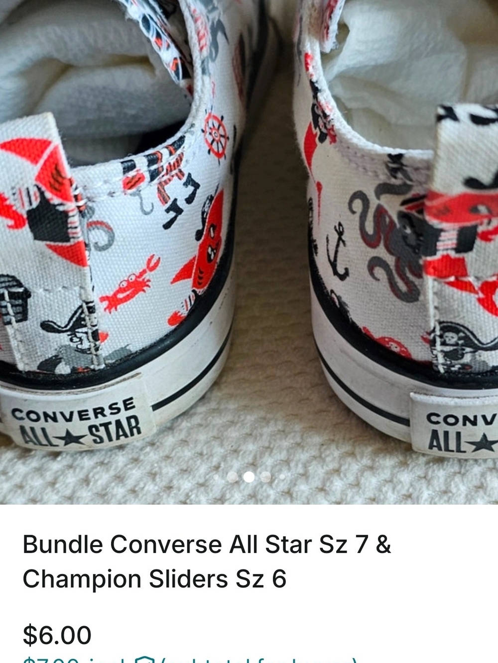 Shoe Bundle 4pr Champion Sz 6 & Converse, Stride Rite & Carters Sz 7 - Picture 10 of 12